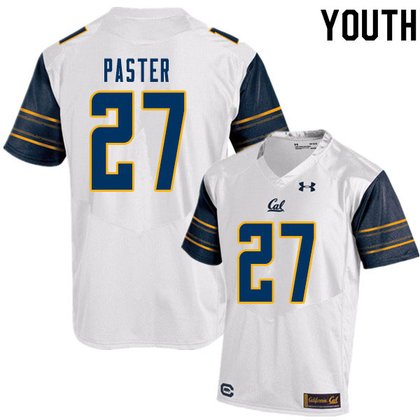 Youth #27 Trey Paster Cal Bears College Football Jerseys Sale-White - Click Image to Close